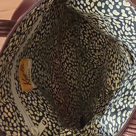 Fossil Key Per Retro Coated Canvas Crossbody Purse Boho - Picture 4 of 9